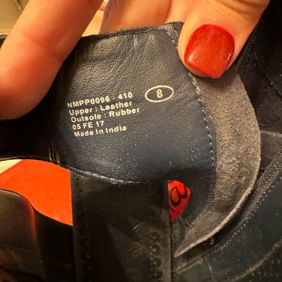 Naughty Monkey navy suede side-zip peep toe booties in VGUC. - Picture 3 of 7